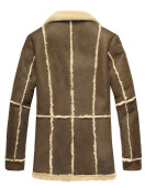 Mens Shearling Brown Sheepskin Leather Coat