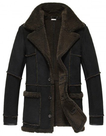 Mens Suede Leather Reacher Style Coat
