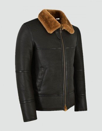 Mens Traditional Shearling Leather Jacket