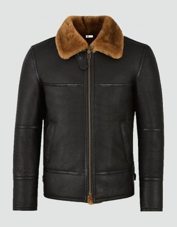 Mens Traditional Shearling Leather Jacket