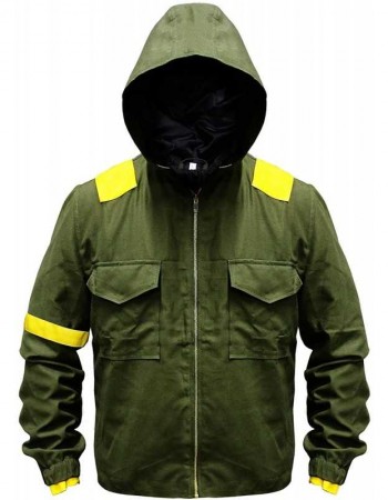 Mens Green Hoodie Cotton Tracksuit Jacket