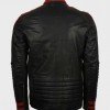 Mens Cafe Racer Red & Black Leather Jacket Mens Cafe Racer Red & Black Leather Jacket