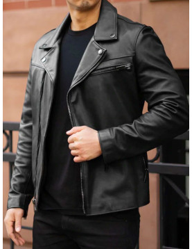 Men’s Authentic Black Motorcycle Leather Jacket