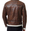 Men’s Biker Shearling Bomber Distressed Brown Leather Jacket Men’s Biker Shearling Bomber Distressed Brown Leather Jacket