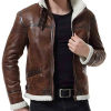 Men’s Biker Shearling Bomber Distressed Brown Leather Jacket Men’s Biker Shearling Bomber Distressed Brown Leather Jacket