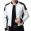Men’s Black and White Leather Biker Bomber Jacket