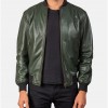 Men’s Bomber Casual Green Leather Jacket Men’s Bomber Casual Green Leather Jacket
