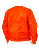 Men’s Bomber Panelled Orange Satin Jacket
