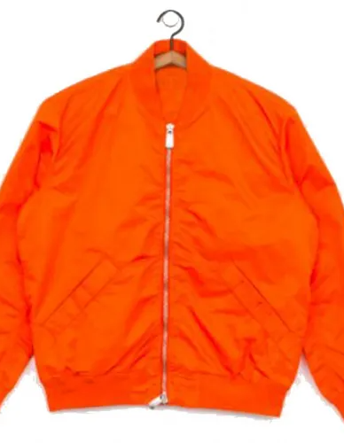 Men’s Bomber Panelled Orange Satin Jacket Men’s Bomber Panelled Orange Satin Jacket
