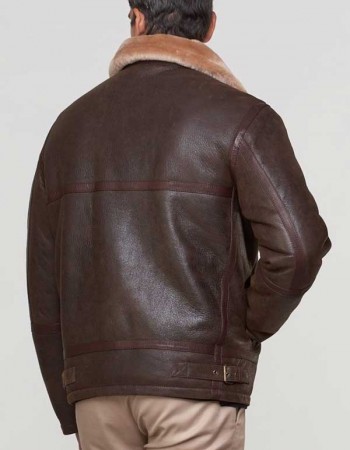 Men’s Brown Sheepskin Leather Shearling Jacket