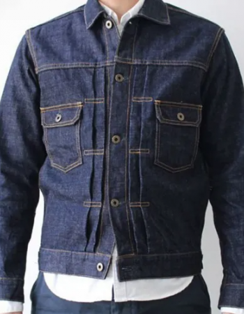Men’s Buttoned Japanese Blue Jean Jacket