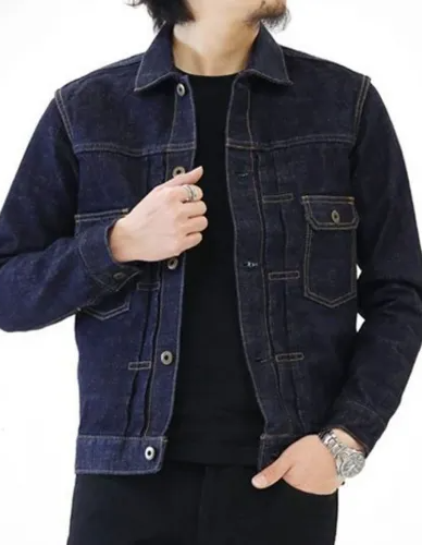 Men’s Buttoned Japanese Blue Jean Jacket Men’s Buttoned Japanese Blue Jean Jacket