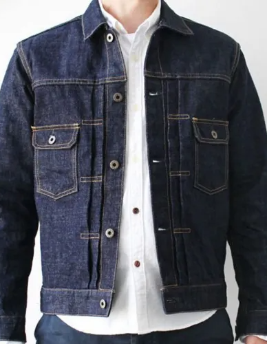 Men’s Buttoned Japanese Blue Jean Jacket Men’s Buttoned Japanese Blue Jean Jacket