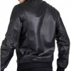 Men’s Casual Bomber Real Black Leather Jacket Men’s Casual Bomber Real Black Leather Jacket