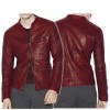 Men’s Casual Red Burnished Dual Zipper Jacket Men’s Casual Red Burnished Dual Zipper Jacket