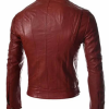 Men’s Casual Slim Fit Snap Tab Collar Maroon Faux Leather Jacket Men’s Casual Slim Fit Snap Tab Collar Maroon Faux Leather Jacket