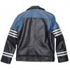 Men’s Classic Black and Blue Striped Leather Biker Jacket Men’s Classic Black and Blue Striped Leather Biker Jacket