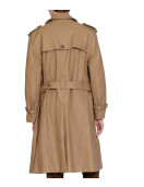 Men’s Double Breasted Light Brown Belted Leather Coat