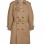 Men’s Double Breasted Light Brown Belted Leather Coat