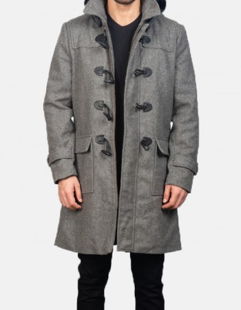 Men’s Grey Duffle Wool Coat Men’s Grey Duffle Wool Coat