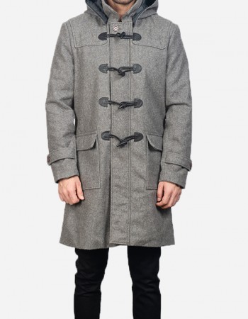 Men’s Grey Duffle Wool Coat