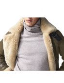 Men’s Hardy A21 Flight Aviator Brown Shearling Leather Jacket