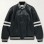 Men’s Homme Striped Black Leather Bomber Jacket