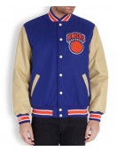 Men’s New York Knicks Blue Letterman Jacket