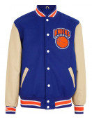 Men’s New York Knicks Blue Letterman Jacket