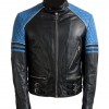 Men’s Quilted Biker Stylish Black and Blue Leather Jacket Men’s Quilted Biker Stylish Black and Blue Leather Jacket