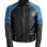 Men’s Quilted Biker Stylish Black and Blue Leather Jacket