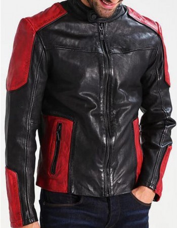Men’s Red and Black New Fashion Biker Jacket Men’s Red and Black New Fashion Biker Jacket