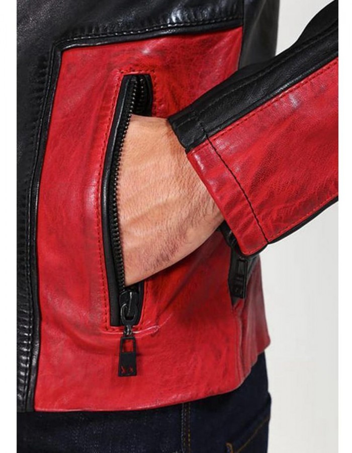 Men’s Red and Black New Fashion Biker Jacket