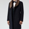 Men’s Reiss Brody Navy Blue Coat with Shawl Collar Men’s Reiss Brody Navy Blue Coat with Shawl Collar