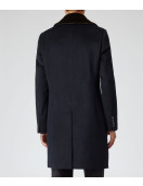 Men’s Reiss Brody Navy Blue Coat with Shawl Collar