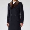Men’s Reiss Brody Navy Blue Coat with Shawl Collar Men’s Reiss Brody Navy Blue Coat with Shawl Collar