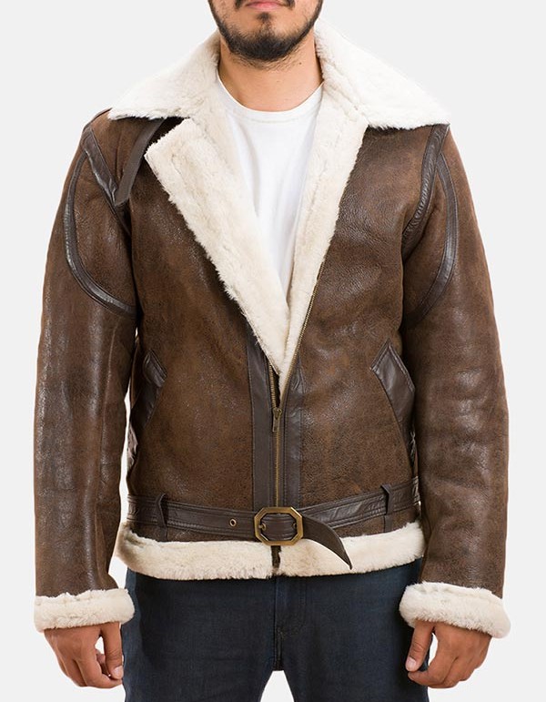 Men’s Shearling Brown Real Leather Jacket Men’s Shearling Brown Real Leather Jacket