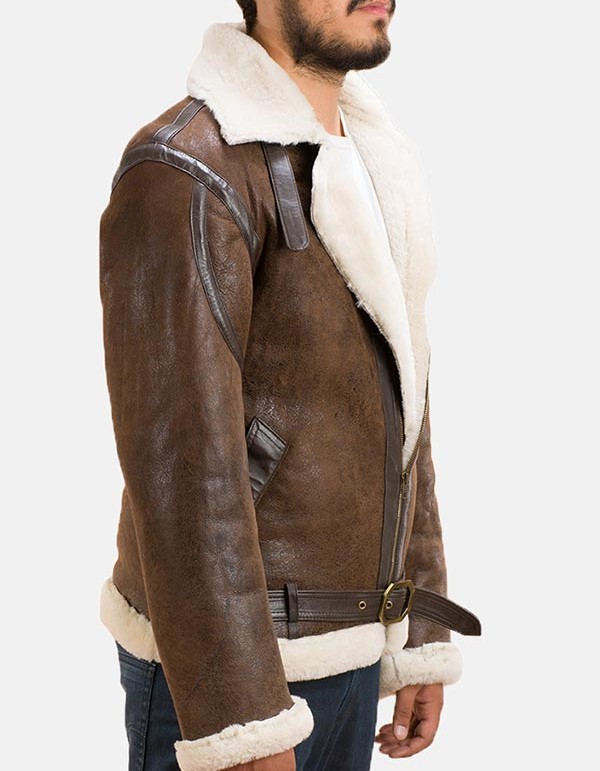 Men’s Shearling Brown Real Leather Jacket Men’s Shearling Brown Real Leather Jacket