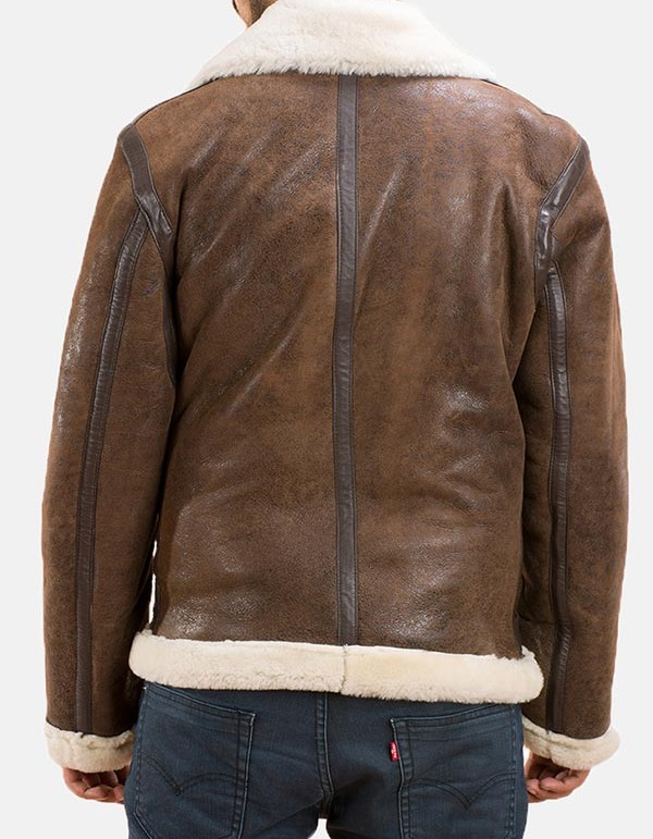 Men’s Shearling Brown Real Leather Jacket Men’s Shearling Brown Real Leather Jacket