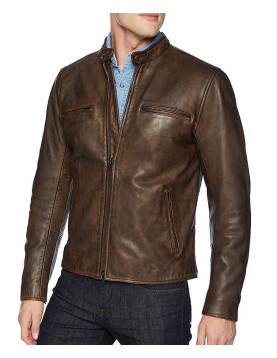 Men’s Snap Tab Collar Lucky Vintage Leather Jacket