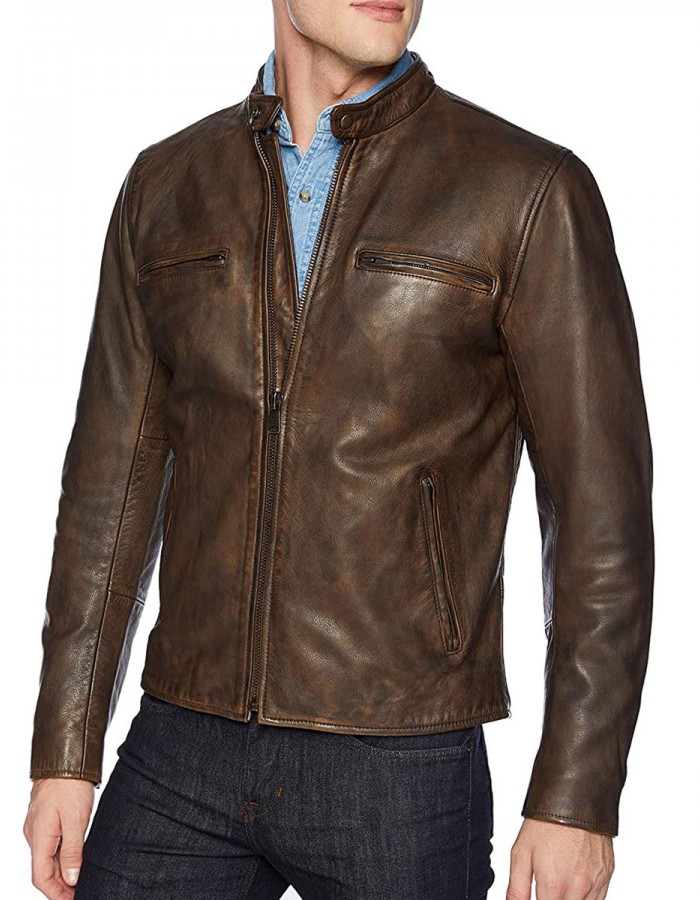 Men’s Snap Tab Collar Lucky Vintage Leather Jacket Men’s Snap Tab Collar Lucky Vintage Leather Jacket