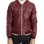 Men’s Stitched Bomber Maroon Leather Jacket