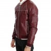 Men’s Stitched Bomber Maroon Leather Jacket Men’s Stitched Bomber Maroon Leather Jacket