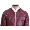 Men’s Stitched Bomber Maroon Leather Jacket Men’s Stitched Bomber Maroon Leather Jacket