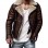 Men’s Street Style Brown Shearling Leather Jacket