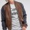 Men’s Truly Striped Bomber Faux Leather Jacket