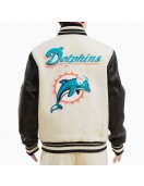 Miami Dolphins Retro Classic Rib Wool Varsity Jacket