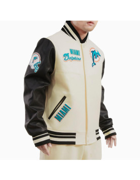 Miami Dolphins Retro Classic Rib Wool Varsity Jacket