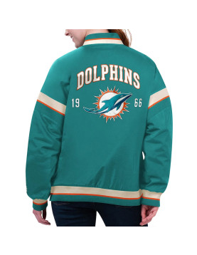Miami Dolphins Tournament Aqua Varsity Jacket