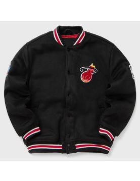 Miami Heat Hardwood Classics Black Varsity Wool Jacket